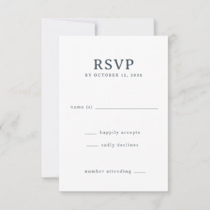 Cartão de RSVP Preto Elegante