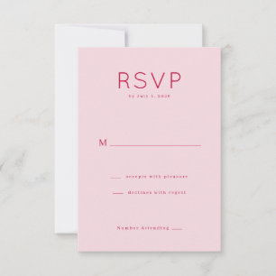 Cartão de RSVP Rosa Elegante