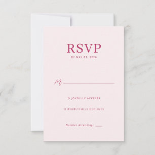 Cartão de RSVP Rosa Elegante