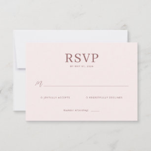 Cartão de RSVP Rosa Elegante