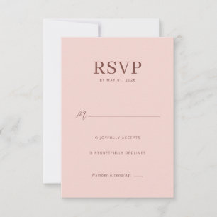 Cartão de RSVP Rosa Elegante