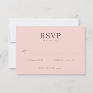 Cartão de RSVP Rosa Elegante
