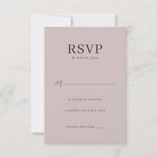 Cartão de RSVP Rosa Elegante