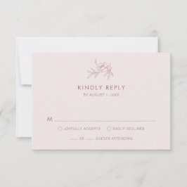 Cartão de RSVP Rosa Floral