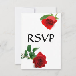 Cartão de RSVP - Rosa Vermelha Aquarela