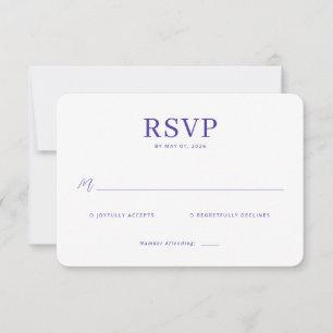 Cartão de RSVP Roxo Elegante