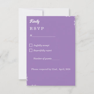 Cartão de RSVP Royal Amethyst