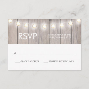 Cartão de RSVP Rústico Manchado de Coração