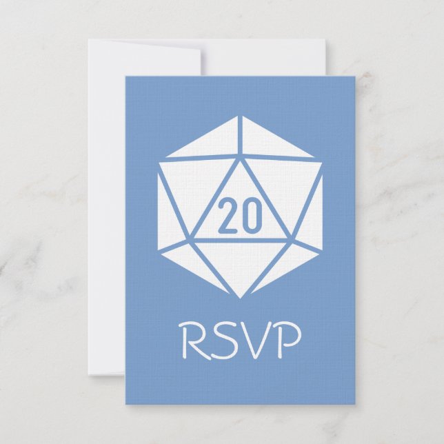 Cartão de RSVP Tabletop Chic em Periwinkle (Frente)