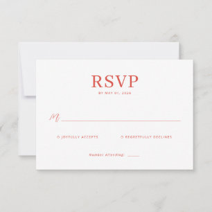 Cartão de RSVP Vermelho Sofisticado