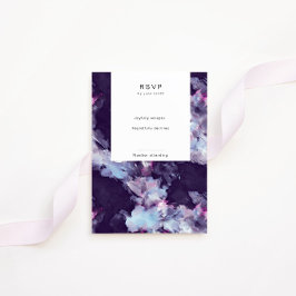 Cartão de RSVP Vertical com Pinceladas Elegantes M