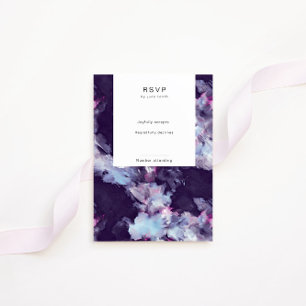 Cartão de RSVP Vertical com Pinceladas Elegantes M