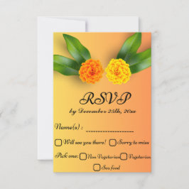 Cartão de RSVP Vibrante Amarelo Açafrão