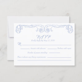 Cartão de RSVP Vintage Elegante – Filigrana de Ros
