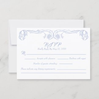 Cartão de RSVP Vintage Elegante – Filigrana de Ros