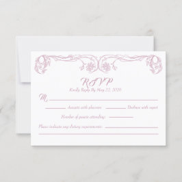 Cartão de RSVP Vintage Elegante – Filigrana de Ros