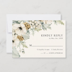Cartão de RSVP Winter Dusty Blue