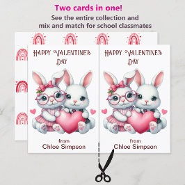 Cartão de sala de aula para Namorados de coelhinho