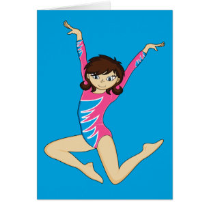 Cartão de salto do Gymnast bonito