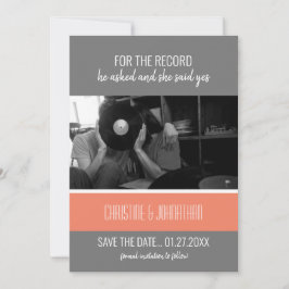 Cartão de Salvamento de Data com Disco de Vinil Re