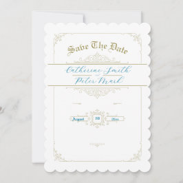 Cartão de Salvar a Data com Charme Vintage