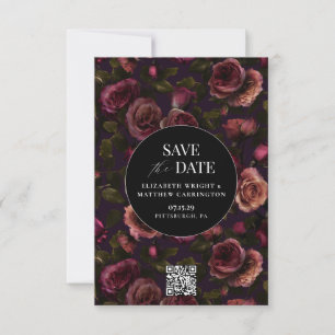 Cartão de Salvar a Data com Foto Floral Romântica 