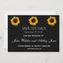 Cartão de Salvar a Data com Gotículas de Girassol