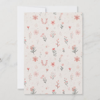 Cartão de Salvar a Data com Padrão Floral Suave
