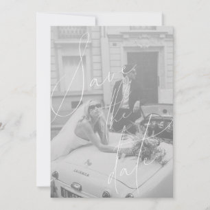 Cartão de Salvar a Data com Roteiro Minimalista Pl