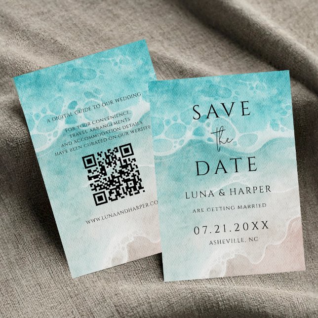 Cartão de Salvar a Data de Casamento com Aquarela  (Criador carregado)