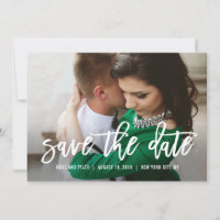 Cartão de Salvar a Data de Casamento com Caligrafi