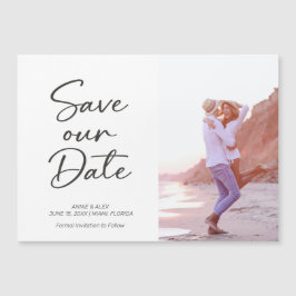Cartão de Salvar a Data de Casamento com Foto em S
