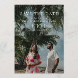 Cartão de Salvar a Data de Casamento com Foto Mini