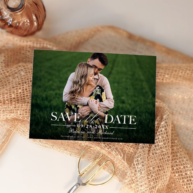 Cartão de Salvar a Data de Casamento com Foto Mode (Criador carregado)