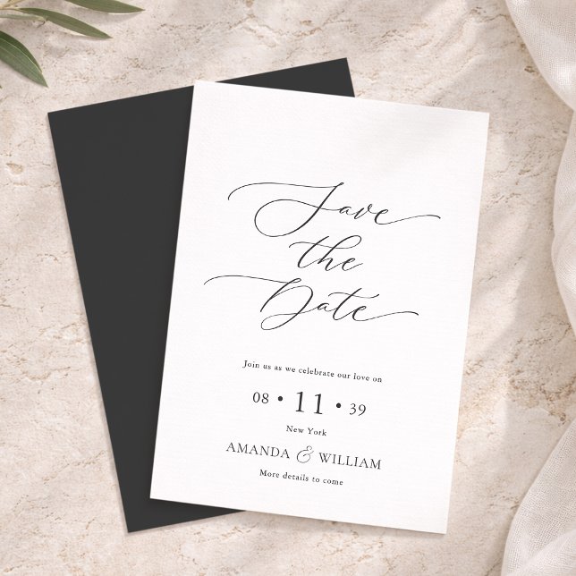 Cartão de Salvar a Data de Casamento com Letra Ele (Criador carregado)