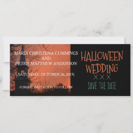 Cartão de Salvar a Data de Casamento de Halloween