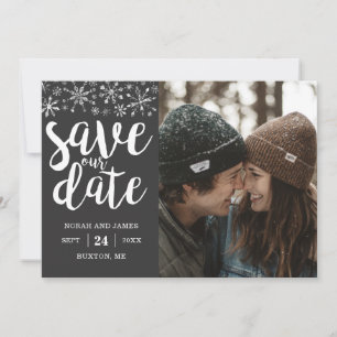 Cartão de Salvar a Data de Casamento de Inverno co