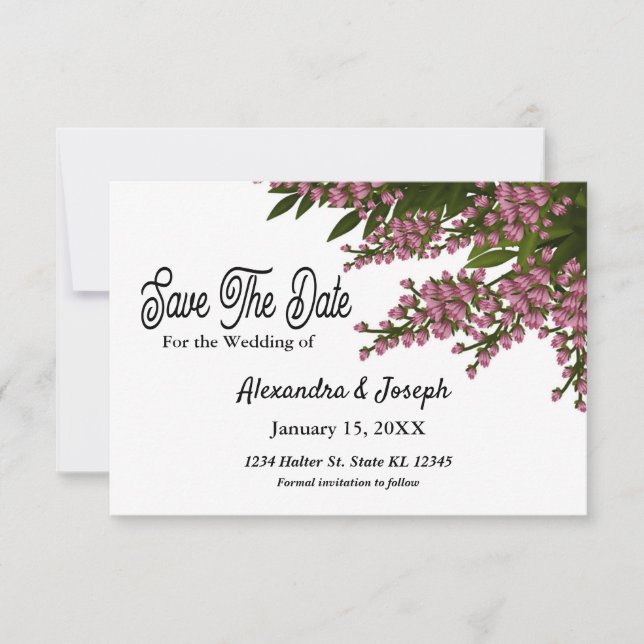 Cartão de Salvar a Data de Casamento em Aquarela F (Frente)