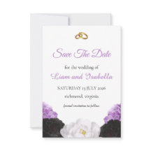 Cartão de Salvar a Data de Casamento Floral Lavand