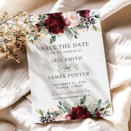 Cartão de Salvar a Data de Casamento Floral Rosa B