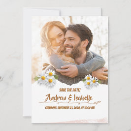 Cartão de Salvar a Data de Casamento Floral Vintag