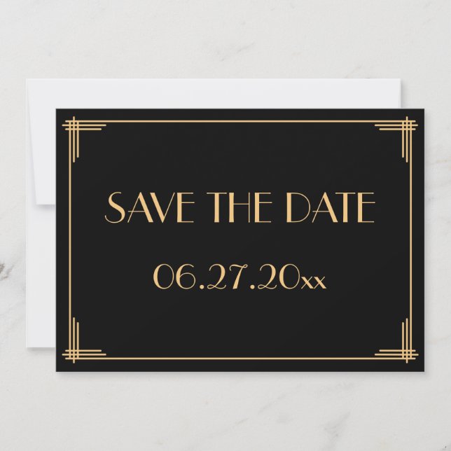 Cartão de Salvar a Data de Casamento Great Gatsby  (Frente)