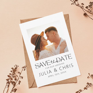 Cartão de Salvar a Data de Casamento Moderno com F