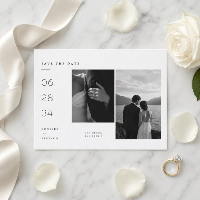 Cartão de Salvar a Data de Casamento Momentos Marc (Criador carregado)