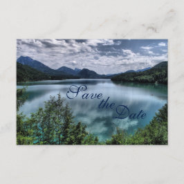 Cartão de Salvar a Data de Casamento no Lago da Mo
