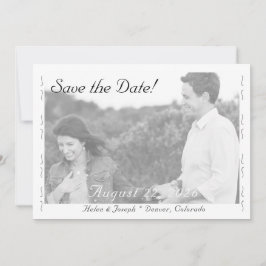 Cartão de Salvar a Data de Casamento Nuptial Grace
