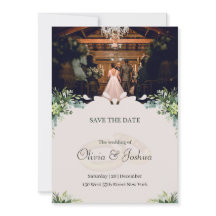 Cartão de Salvar a Data de Casamento Rústico Inter