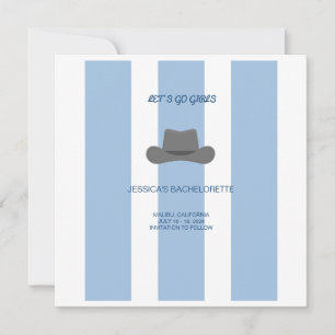 Cartão de Salvar a Data de Cowgirl Costeira Listra