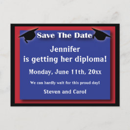 Cartão de Salvar a Data de Formatura Moderna