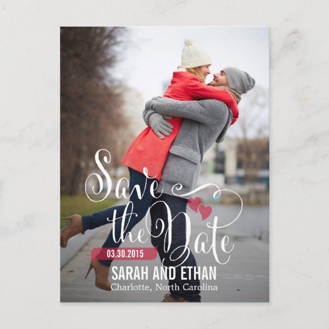 Cartão de Salvar a Data de Pedido Encantador (Frente)